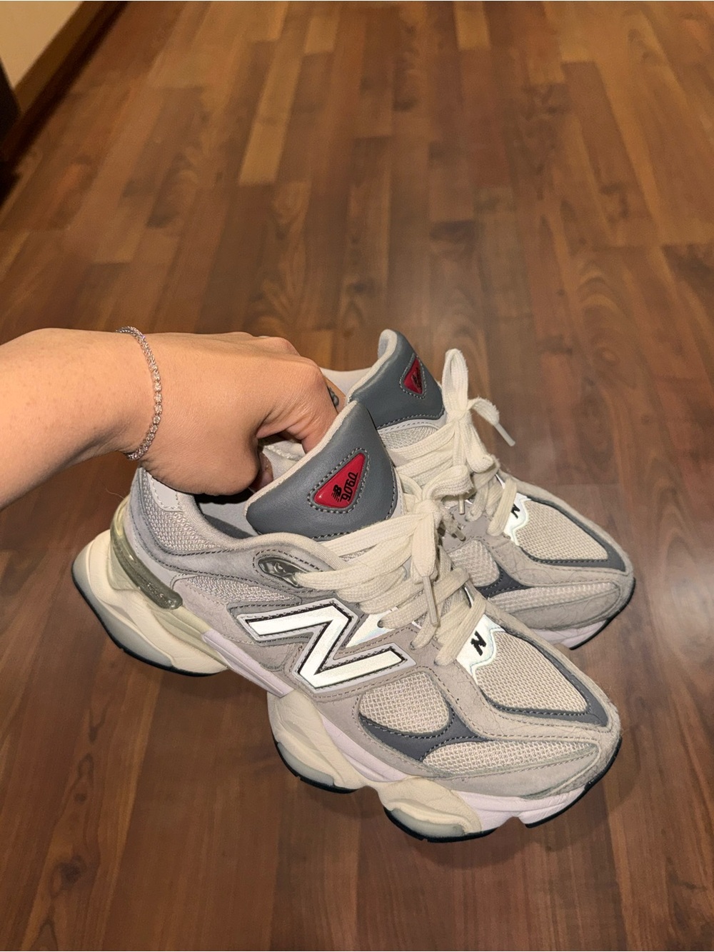 New Balance Women's Sneakers in Light Gray and White